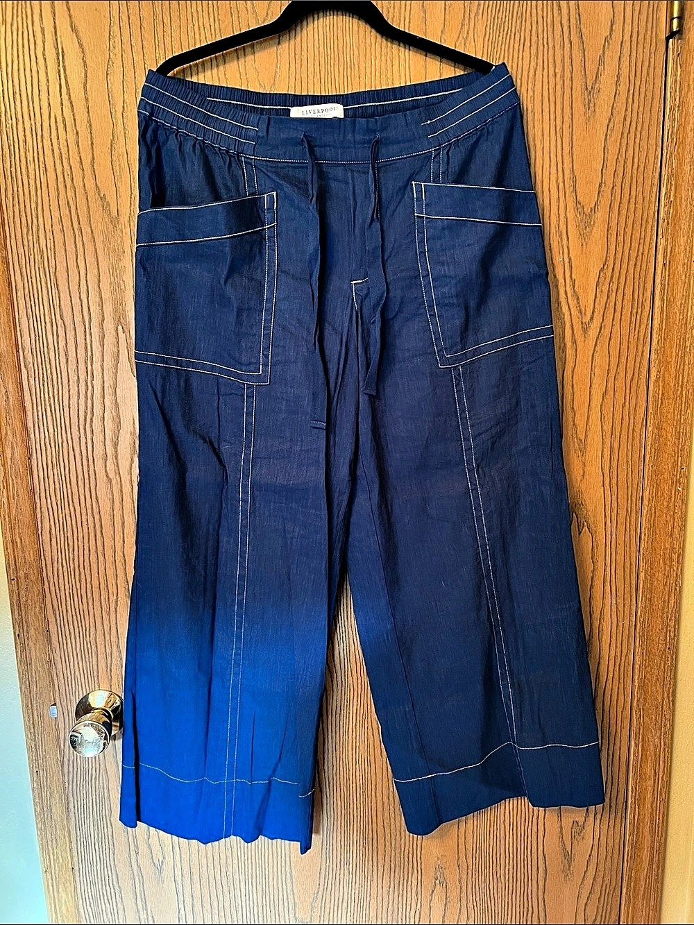 Women’s Liverpool Wide Leg Pants in Blue Size XL Like New